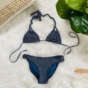 {Cape Juby} Blue Spotted String Bikini